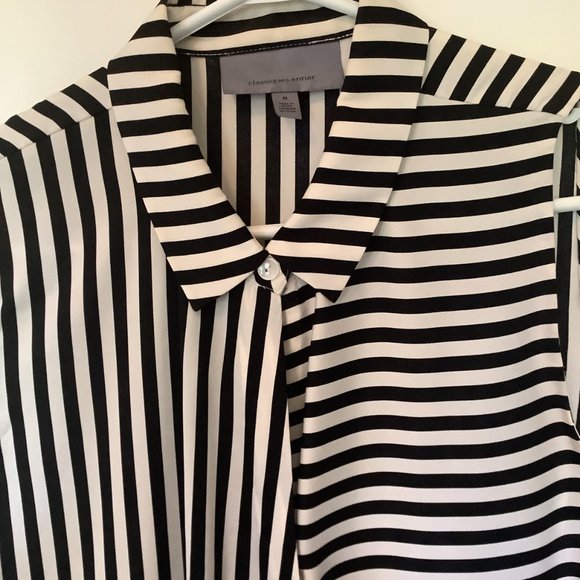 Classic black and cream silk blouse - Picture 3 of 5